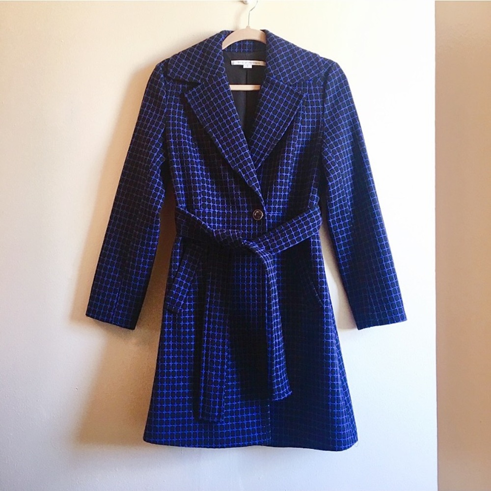 Diane Von Furstenberg Tie waist Wool Coat - Picture 1 of 4